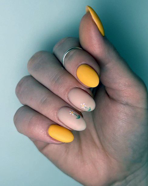 Aesthetic Yellow Summer Nail On Woman