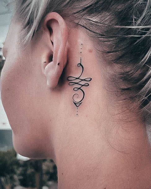 Aesthetic Yoga Tattoo On Woman