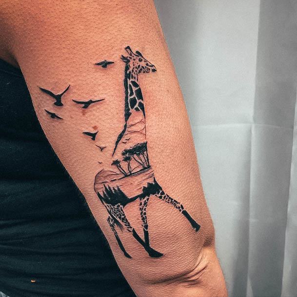 Africa Safari Womens Giraffe Good Looking Tattoos