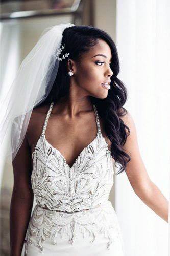 african american wedding hairstyles with birdcage veil