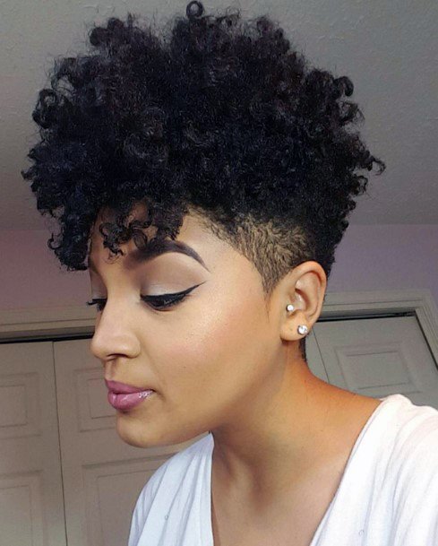 Afro Style Haircut For Gorgeous Black Women With Tapered Layers