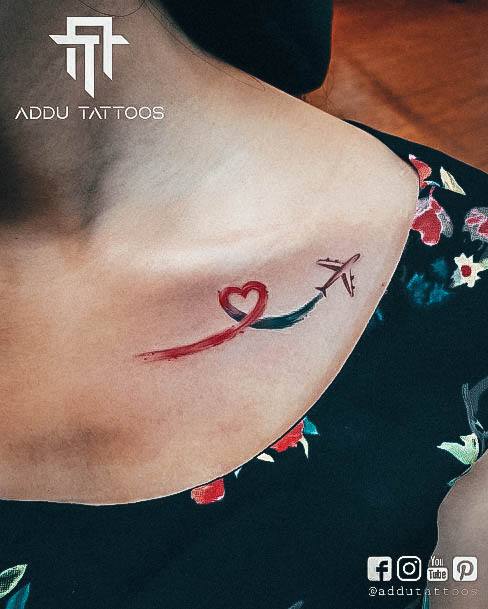 Airplane Tattoo For Ladies