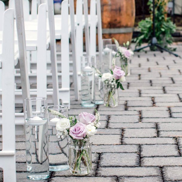 Aisle Decoration With Mason Jars Wedding