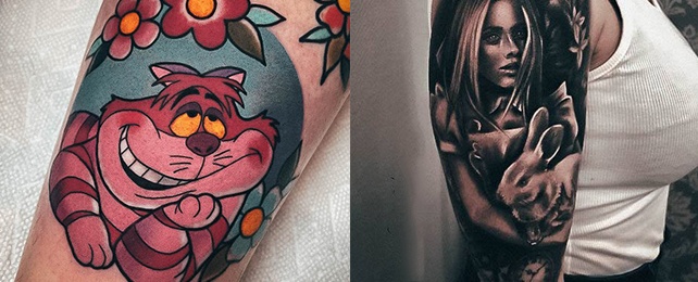 Top 100 Best Alice In Wonderland Tattoos For Women – Disney Design Ideas