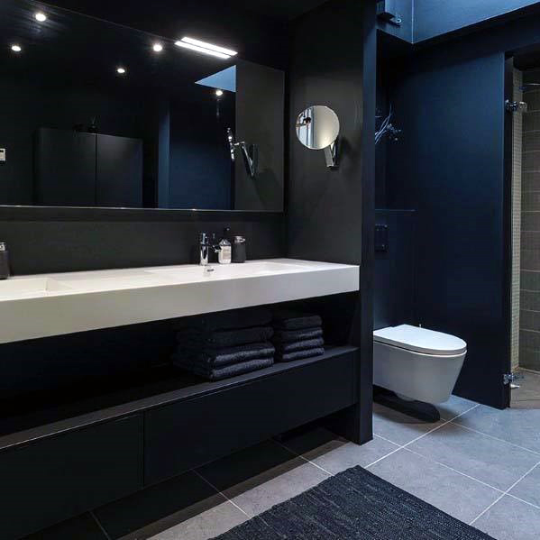 All Black Bathroom With Modern Design