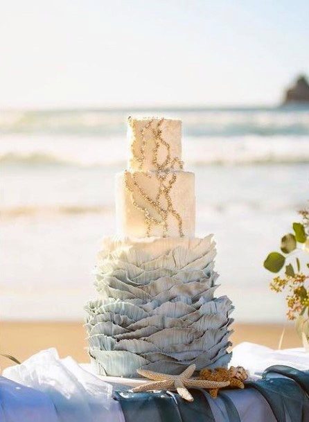 Alluring Beach Wedding Cake Women