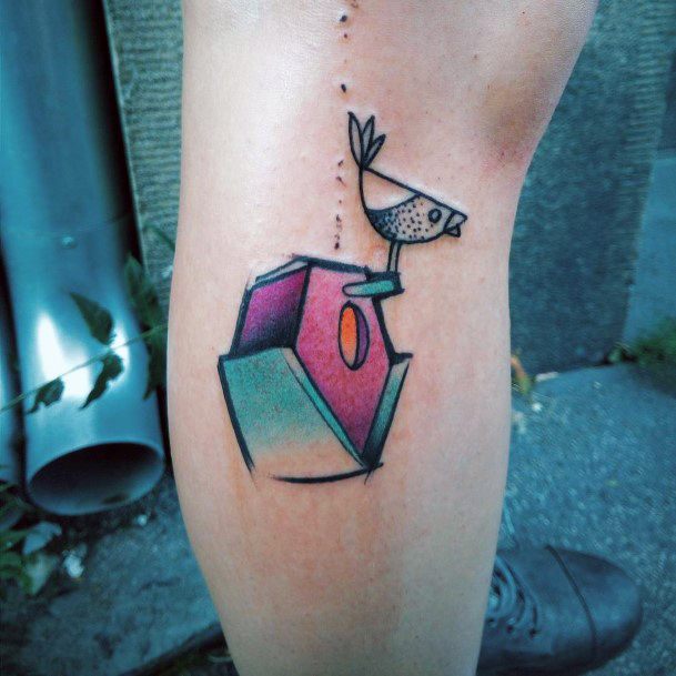 Alluring Ladies Birdhouse Tattoo Ideas