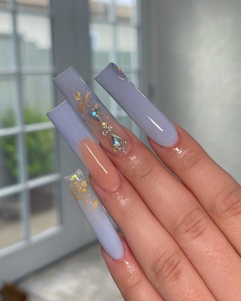 Alluring Ladies Blue French Tip Nail Ideas