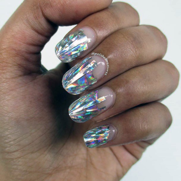 Alluring Ladies Broken Shattered Glass Nail Ideas