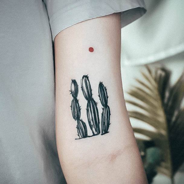 Alluring Ladies Cactus Tattoo Ideas