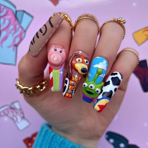 Alluring Ladies Cartoon Nail Ideas