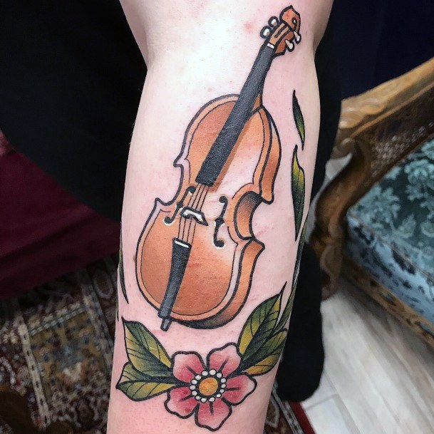 Alluring Ladies Cello Tattoo Ideas