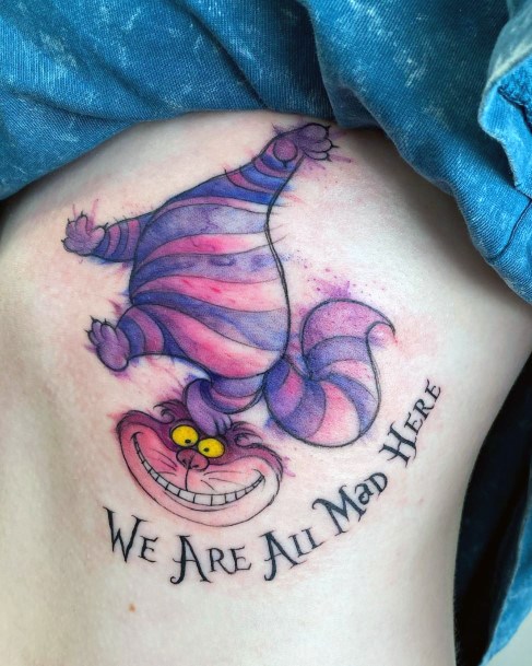 Alluring Ladies Cheshire Cat Tattoo Ideas