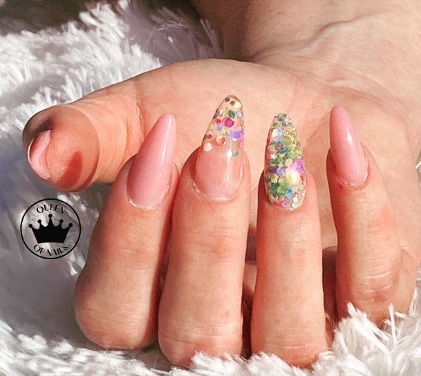 Alluring Ladies Confetti Nail Ideas