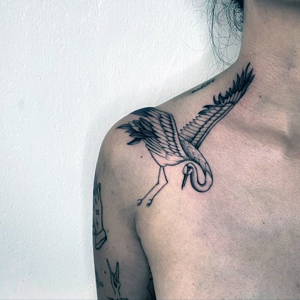 Alluring Ladies Crane Tattoo Ideas