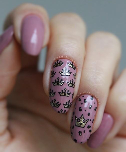 Alluring Ladies Crown Nail Ideas