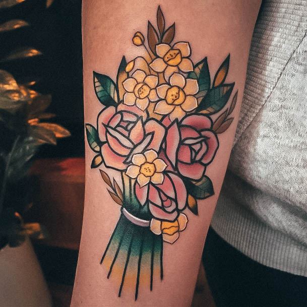 Alluring Ladies Daffodil Tattoo Ideas