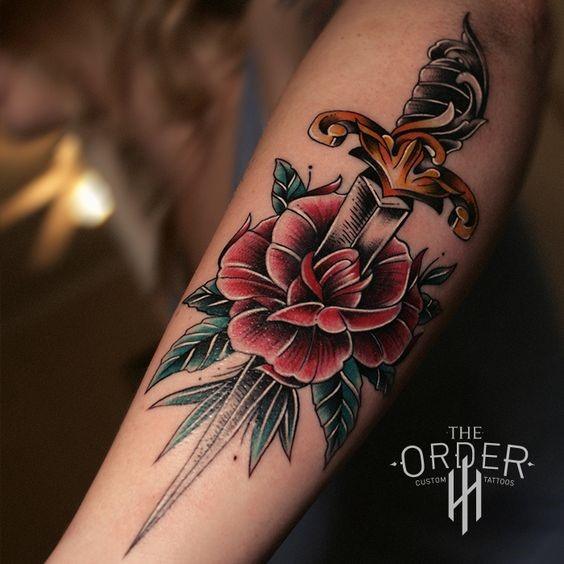 Top 100 Best Dagger Tattoos For Women - Bladed Edge Design Ideas