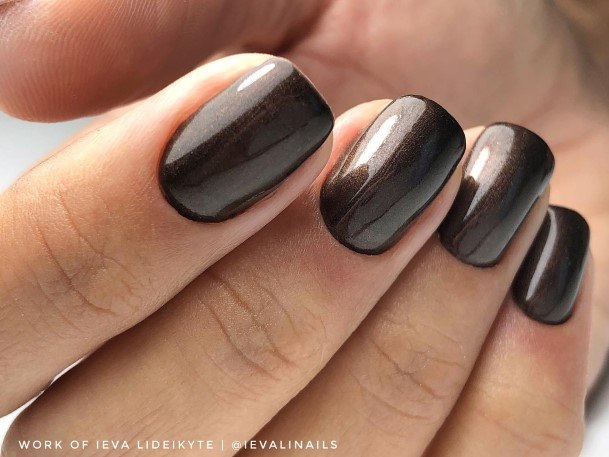 Alluring Ladies Dark Brown Nail Ideas