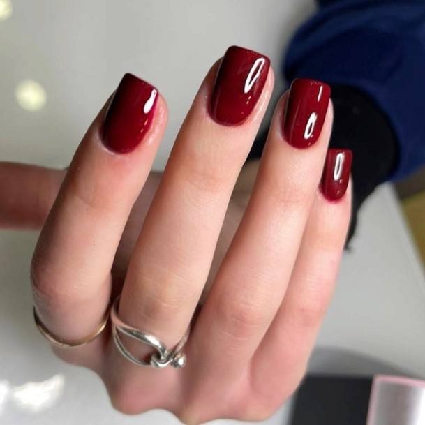 Alluring Ladies Dark Red Nail Ideas