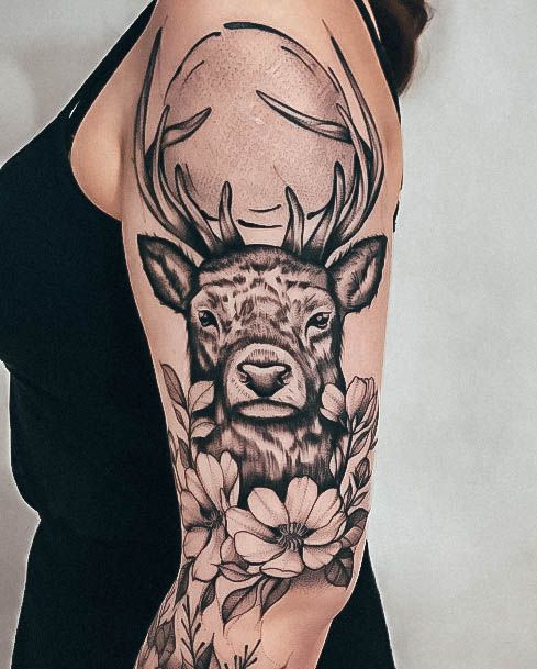 Alluring Ladies Deer Tattoo Ideas