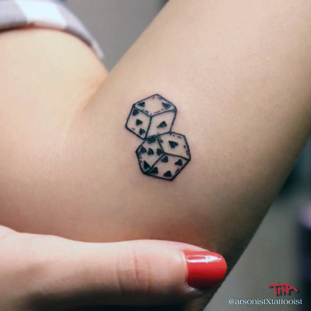 Alluring Ladies Dice Tattoo Ideas