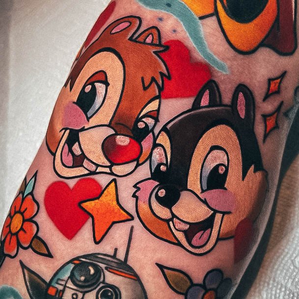 Alluring Ladies Disney Tattoo Ideas Chipmunks