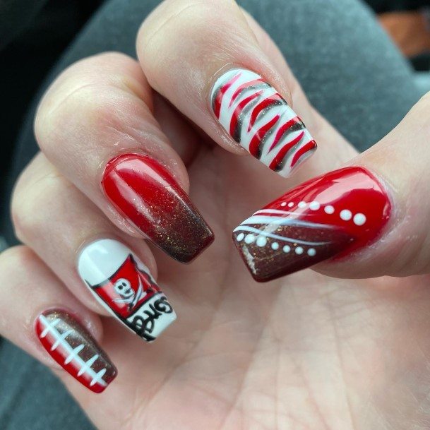 Alluring Ladies Football Nail Ideas