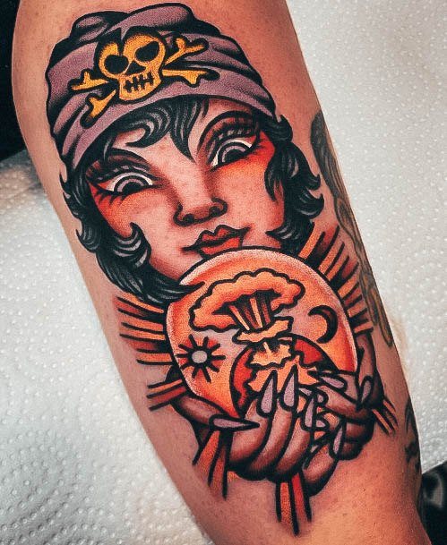 Alluring Ladies Fortune Teller Tattoo Ideas