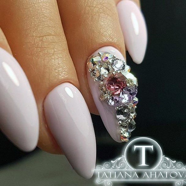 Alluring Ladies Gemstone Nail Ideas