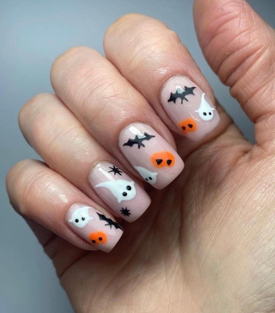 Alluring Ladies Ghost Nail Ideas