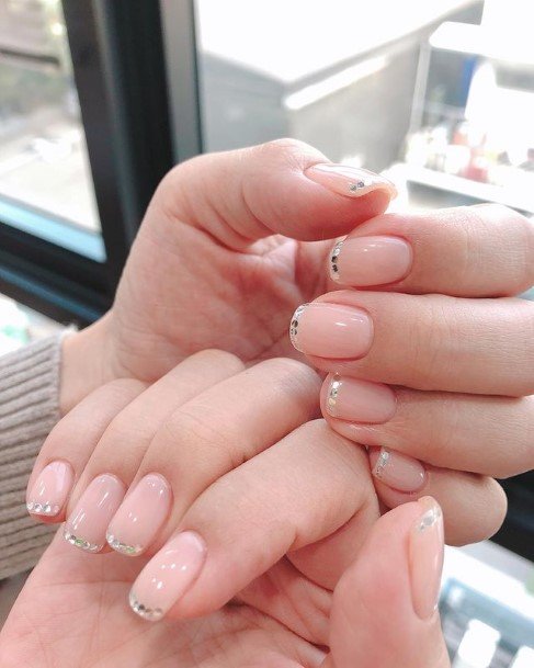 Alluring Ladies Glitter French Tip Nail Ideas