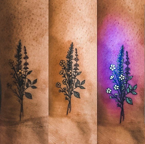 Alluring Ladies Glow In The Dark Tattoo Ideas Flowers Wrist