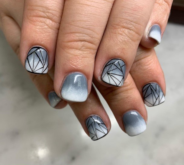 Alluring Ladies Grey And White Nail Ideas