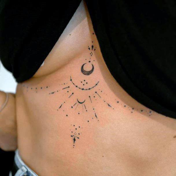 Alluring Ladies Handpoke Tattoo Ideas Stomach