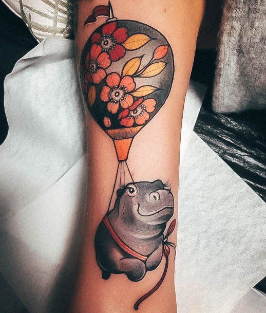 Alluring Ladies Hippo Tattoo Ideas