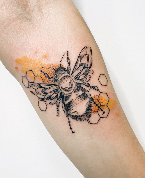 Alluring Ladies Honeycomb Tattoo Ideas