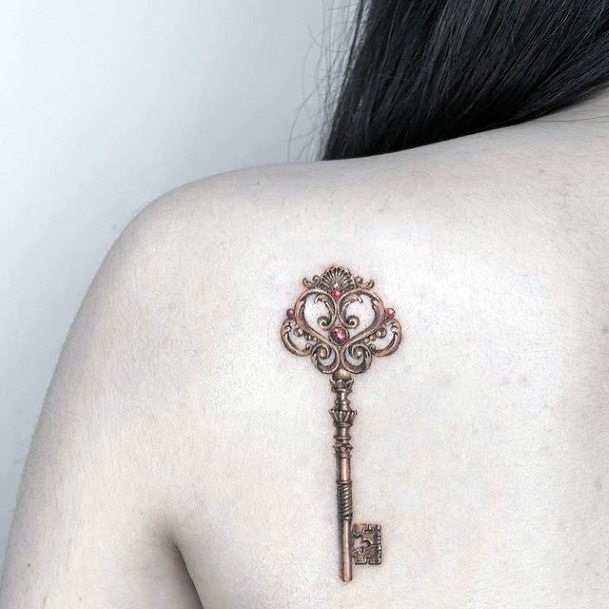 Alluring Ladies Key Tattoo Ideas