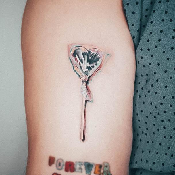 Alluring Ladies Lollipop Tattoo Ideas