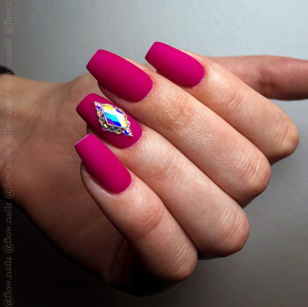 Alluring Ladies Magenta Nail Ideas