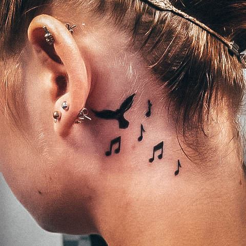 Alluring Ladies Music Note Tattoo Ideas