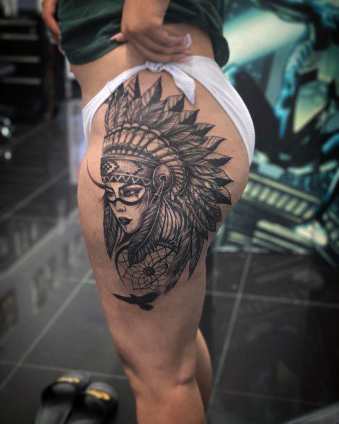 native american female warrior tattoo