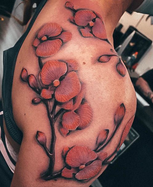 Alluring Ladies Orchid Tattoo Ideas