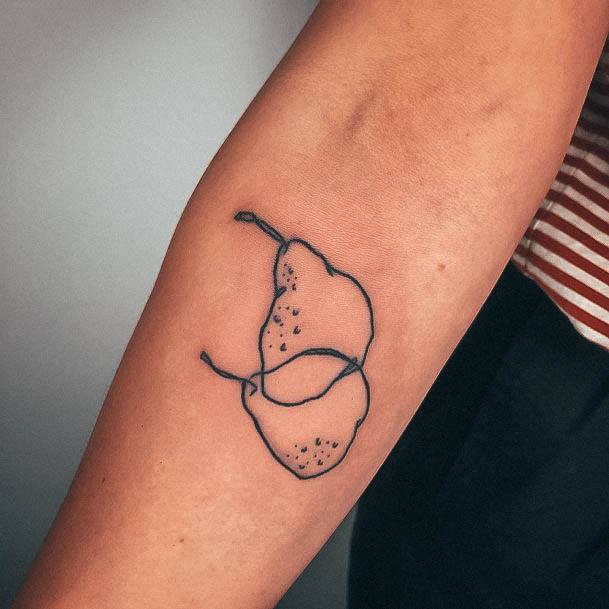 Alluring Ladies Pear Tattoo Ideas