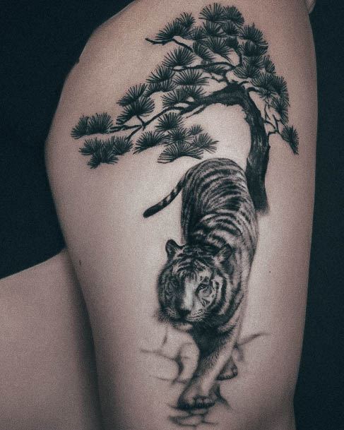 Alluring Ladies Pine Tree Tattoo Ideas