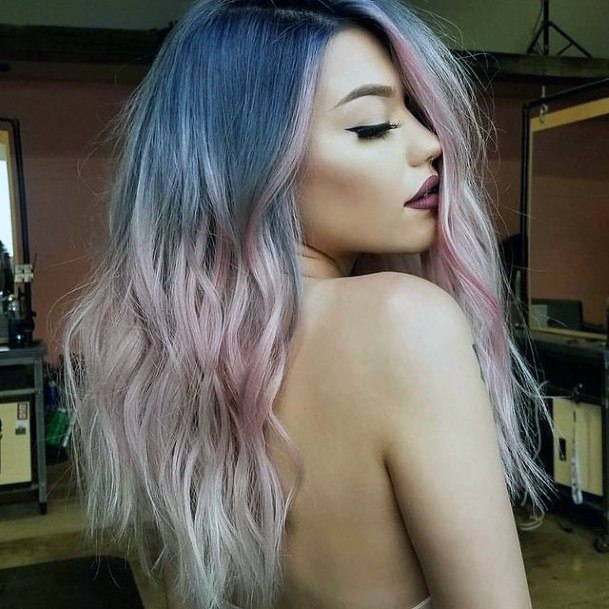 Alluring Ladies Purple Ombre Hairstyles Ideas