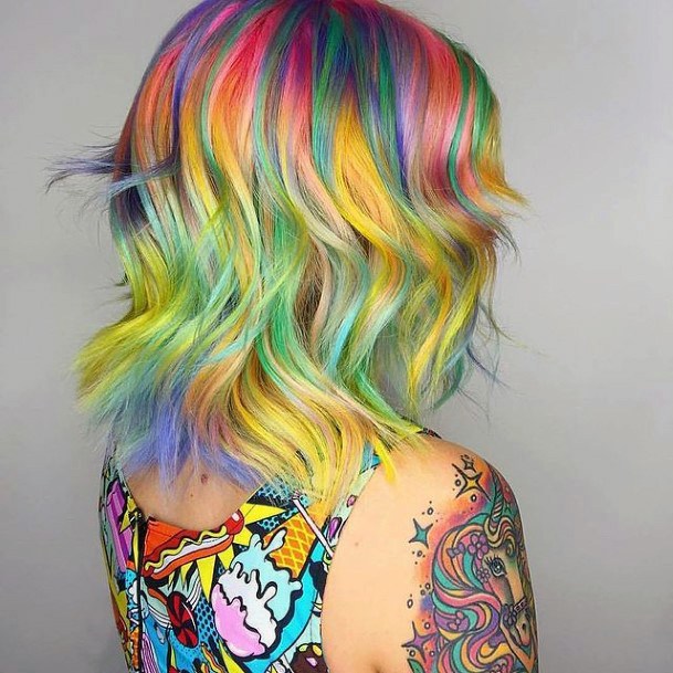 Alluring Ladies Rainbow Hairstyles Ideas