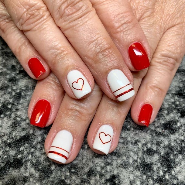 Alluring Ladies Red And White Nail Ideas