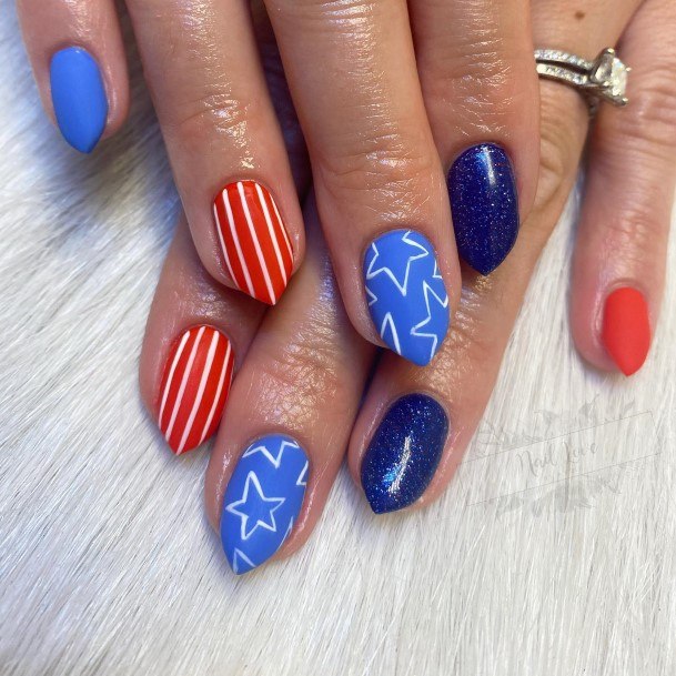 Alluring Ladies Red White And Blue Nail Ideas