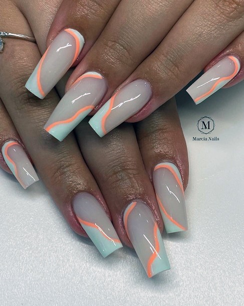 Alluring Ladies Salmon Nail Ideas